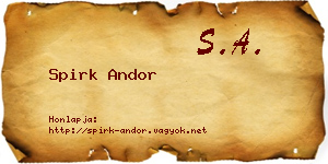Spirk Andor névjegykártya